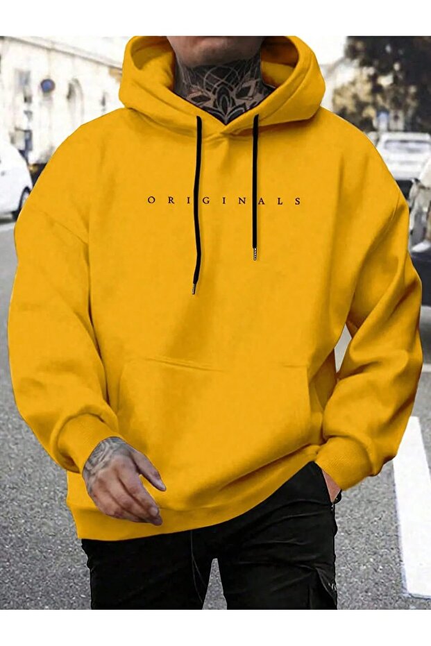 Unisex Hooded Printed Oversized Sweatshirt