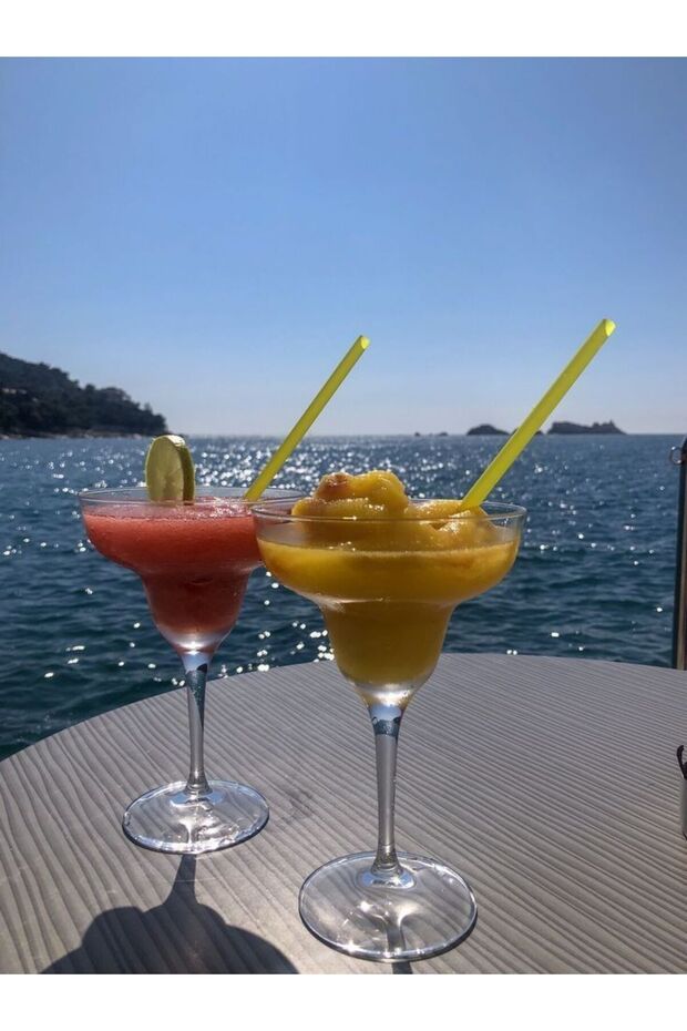 Yellow Lemon Color 50's Frozen Cocktail Straws 22cm