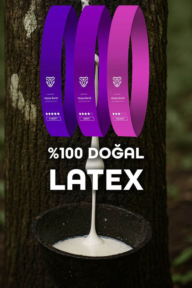 3'lü Pilates Direnç Lastiği Seti – Pembe Ton Loop Bant Squat ve Egzersiz Kapalı Uç - 6