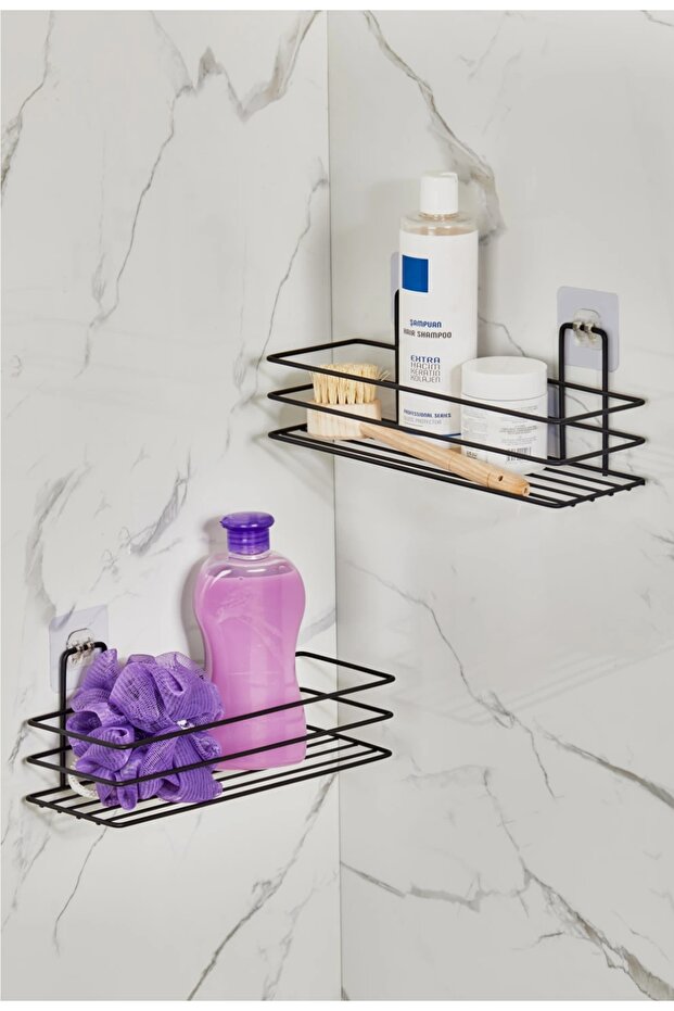 Metal banyo mutfak rafı güçlü yapışkanlı metal raf - 3