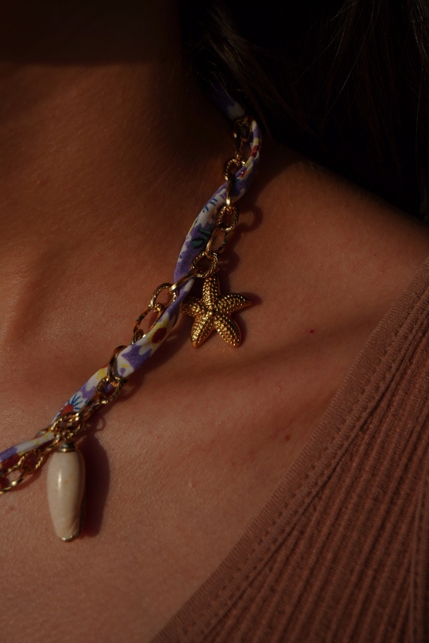 قلادة سلسلة من القماش المنقوش - 8