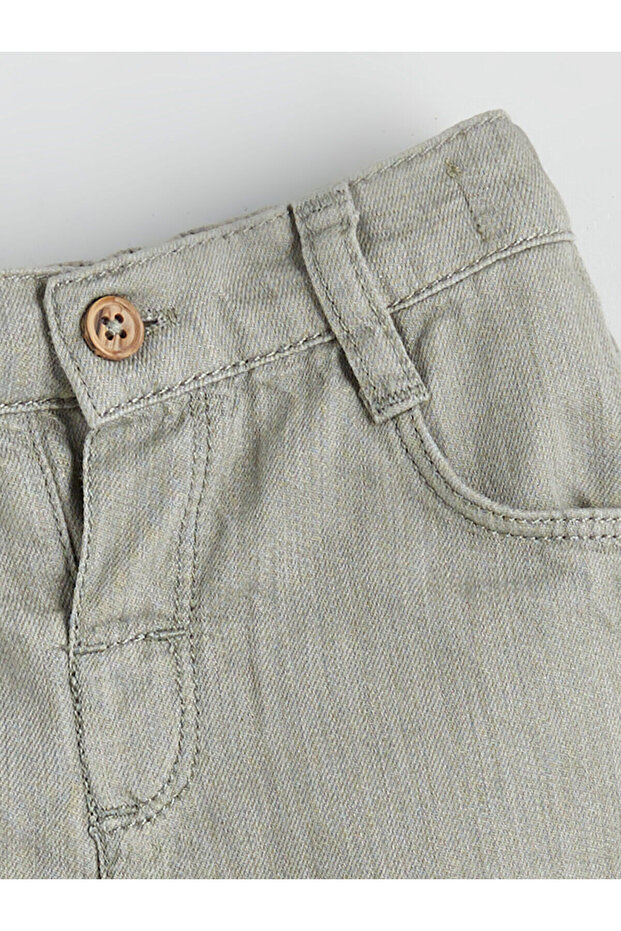 Bisiklet Yaka Kız Bebek Tişört ve Jean Şort - 6