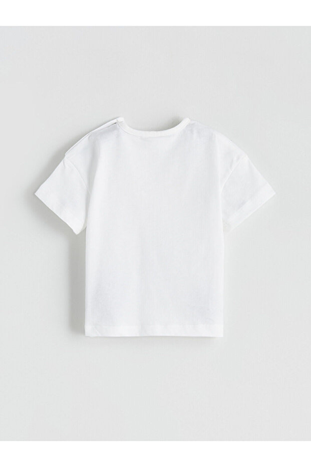 Bisiklet Yaka Kız Bebek Tişört ve Jean Şort - 4