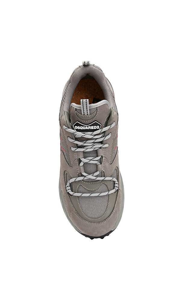 Gri Erkek Deri Sneaker - 4