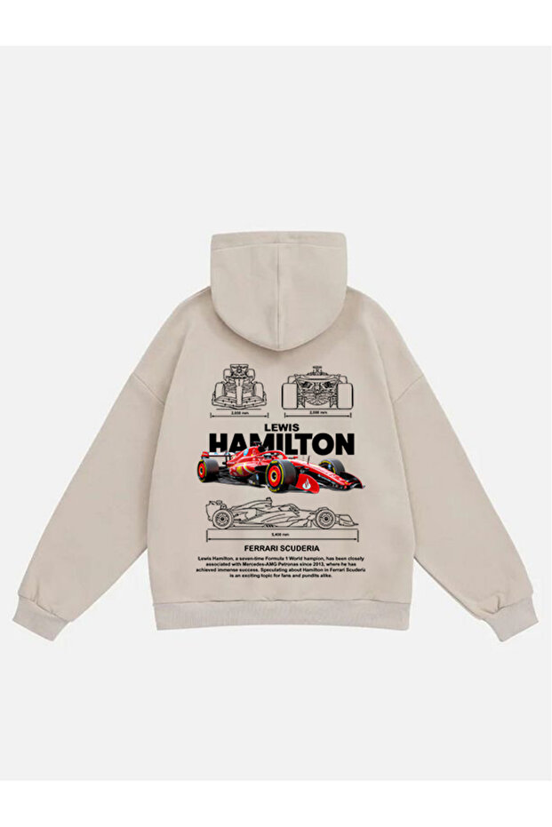 Unisex Lewis Hamilton Printed Hooded Fleece Oversize Sweatshirt
