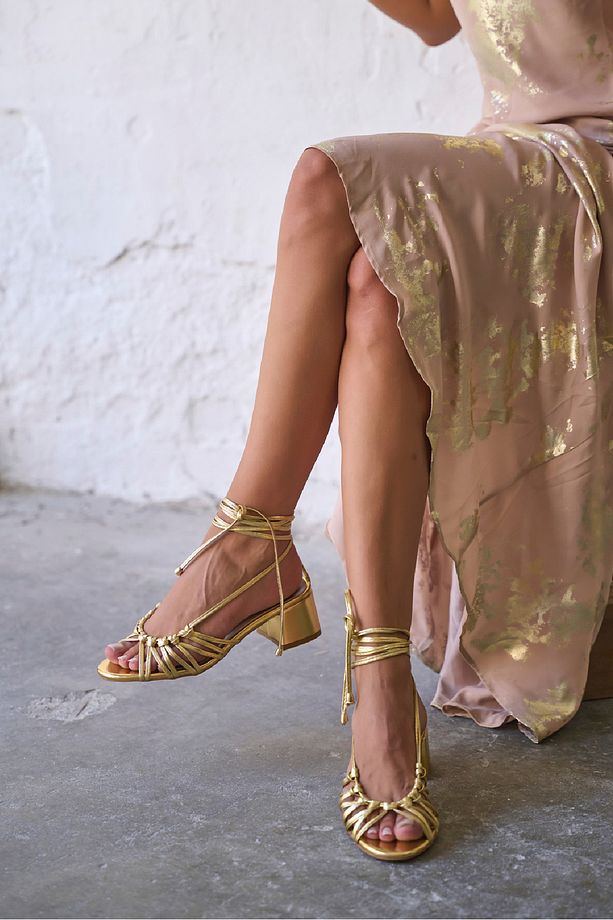 JENNER GOLD DERİ TOPUKLU AYAKKABI - 5