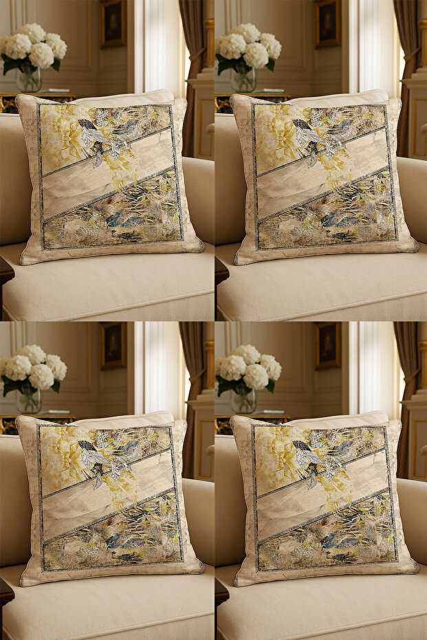 Special Design Digital Print Decorative Cushion Cover 43x43 cm Reversible 4-Piece Set