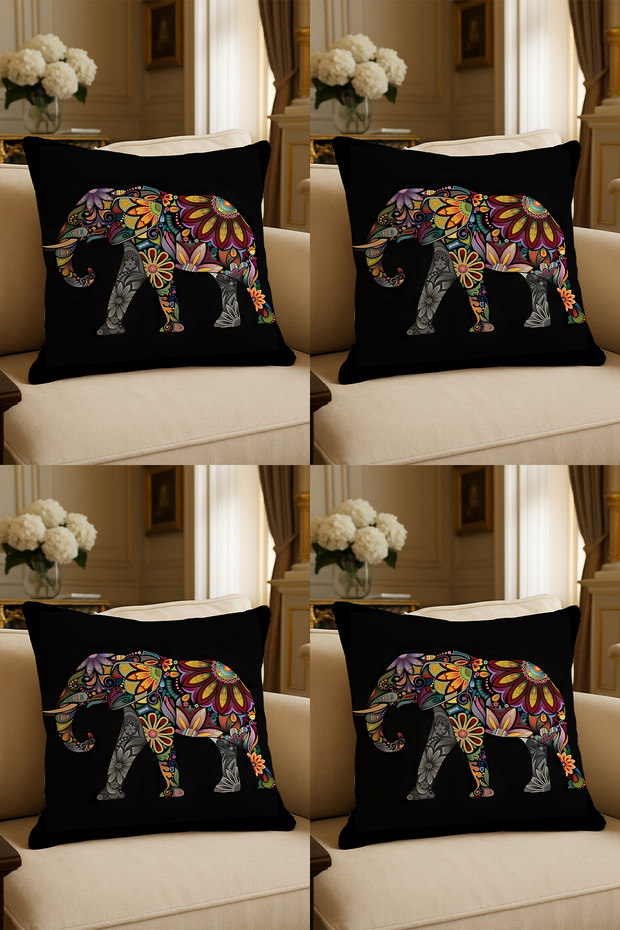 Special Design Digital Print Decorative Cushion Cover 43x43 cm Reversible 4-Piece Set