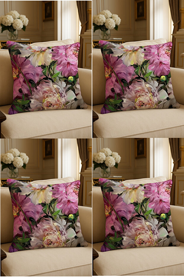 Special Design Digital Print Decorative Cushion Cover 43x43 cm Reversible 4-Piece Set