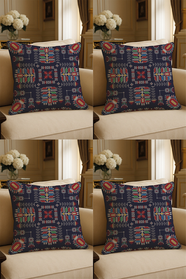 Special Design Digital Print Decorative Cushion Cover 43x43 cm Reversible 4-Piece Set
