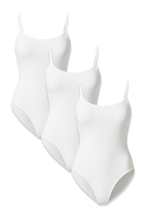 3 Pcs 95% Cotton 5% Elastic Thread Strap Snap Fastener Women's Bodysuit, Women's Bodysuit