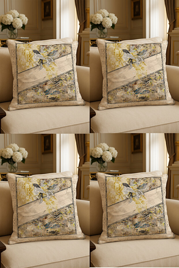 Special Design Digital Print Decorative Cushion Cover 43x43 cm Reversible 4-Piece Set
