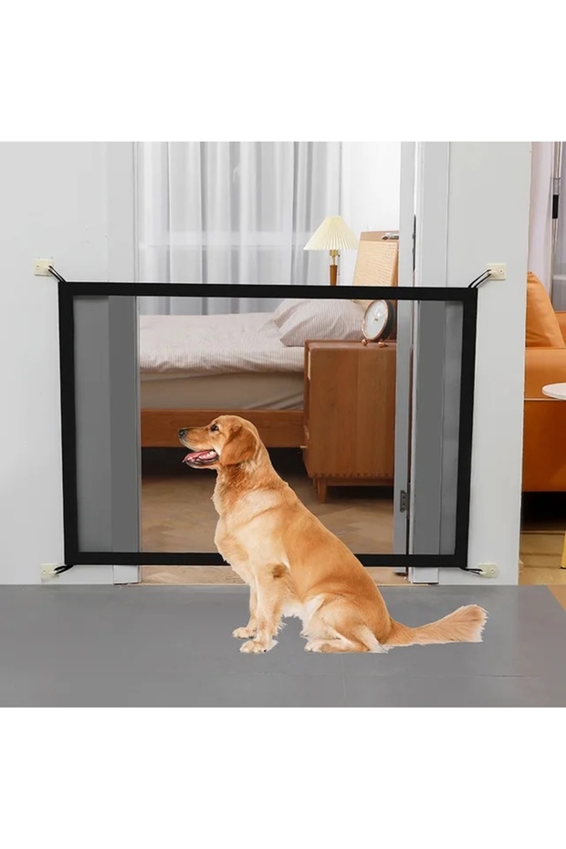 78X100CM BLACK Dog Fence Dog Gate Ingenious Mesh For Indoor and Outdoor Safe Pet Dog gate Safety Enc