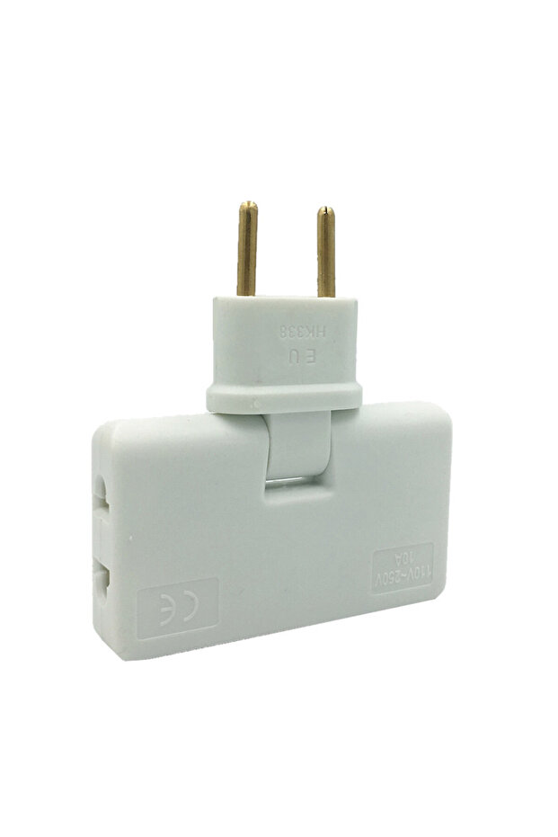WHITE Rotate Plug Eu Converter One In Three 180 Degree Extension Plug Multi plug Mini Slim Wireless - 1