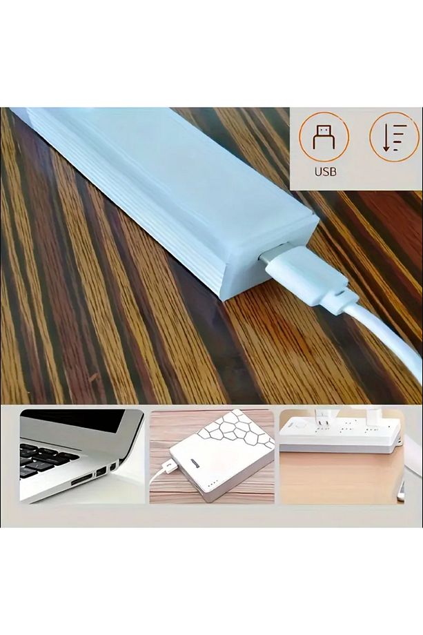 20 CM SARI GÜN IŞIĞI HAREKET SENSÖRLÜ DOLAP İÇİ ÇALIŞMA MASASI MUTFAK TEZGAH ALTI USB LED IŞIK - 4