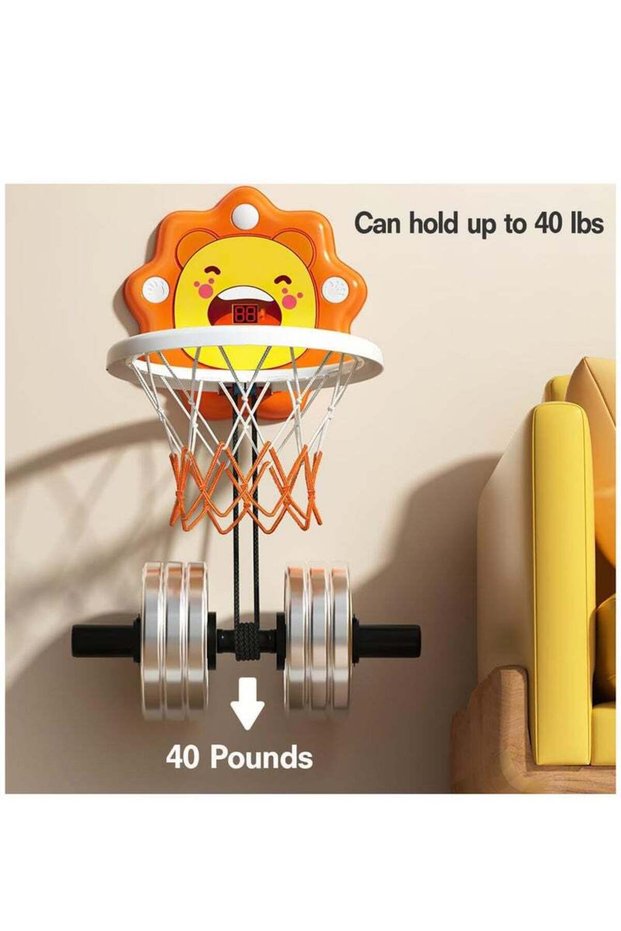 Toddler Basketball Hoop Indoor Toy for Age 1+, Portable Adjustable Height with Scoreboard