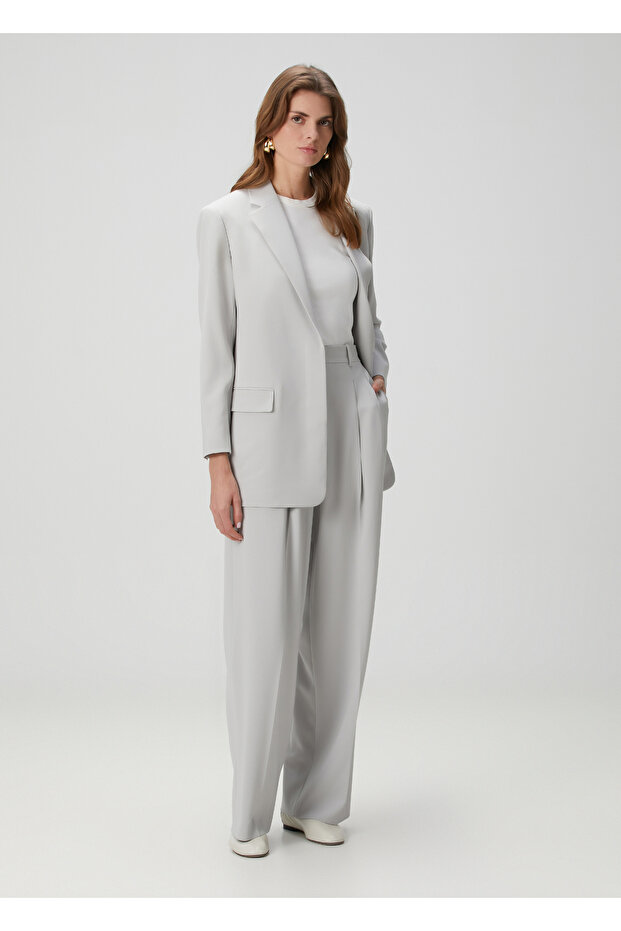 Gri Krep Blazer - 2