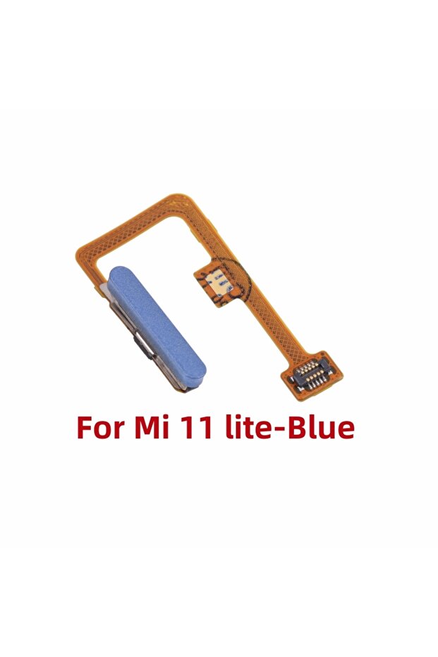 كابل مرن أزرق لمستشعر بصمة الإصبع لهاتف Mi 11 Lite 4G/5G كابل مرن لزر التشغيل والإيقاف