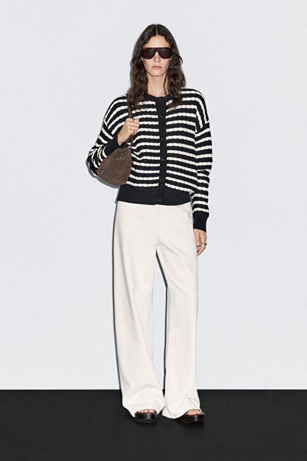 %100 pamuklu denizci triko hırka - 1