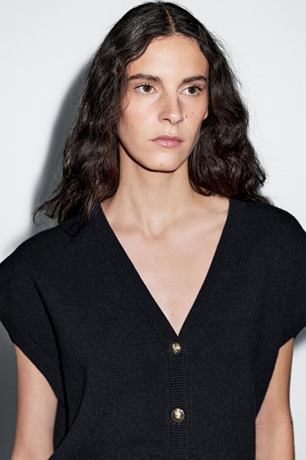 Dore düğmeli triko süveter - 4