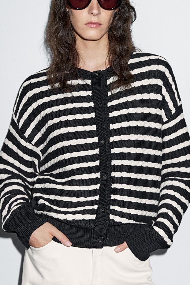 %100 pamuklu denizci triko hırka - 4