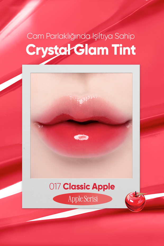 Intense Shimmer Tint Without Sticky Feeling Crystal Glam Tint (17 Classic Apple) Appleseries - 2
