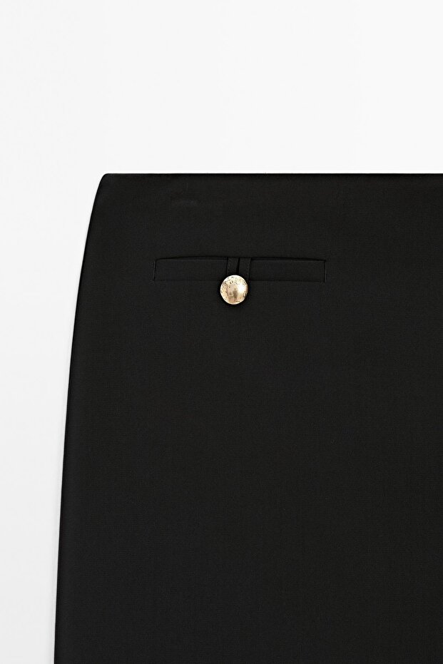 Düğmeli mini etek - 6