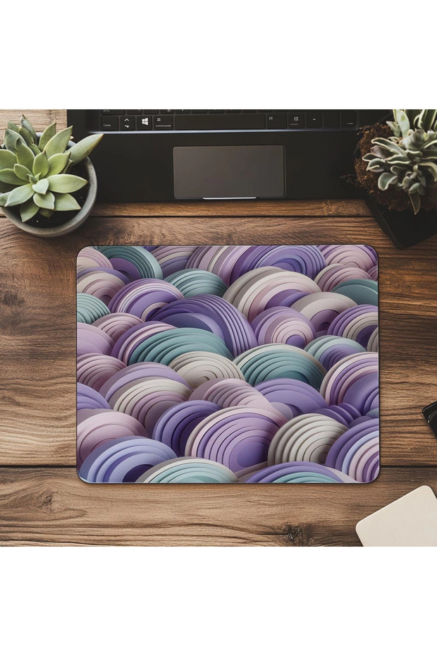 Flat and Pastel Patterned Arc Mouse Pad - 19X23 cm 2 mm Rectangular Imported Printed Mouse Pad - 7