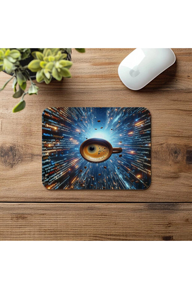 Java Coded Floating Espresso Mousepad - 19X23 cm 2 mm Rectangle Imported Printed Mouse Pad - 4