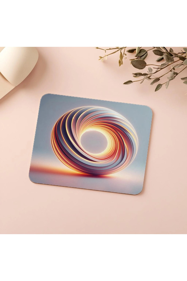 Modern Mouse Pad with Minimal Donut Form - 19X23 cm 2 mm Rectangle Imported Printed Mouse Pad - 5