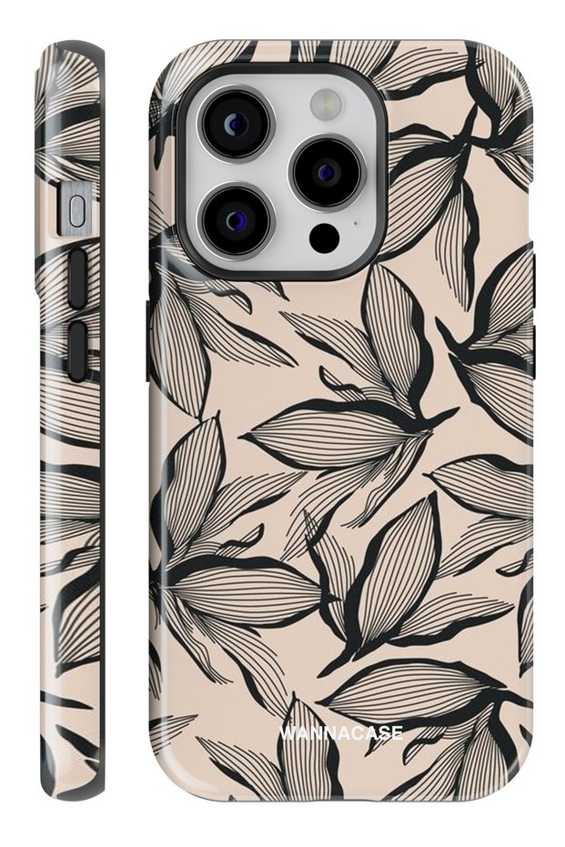iPhone 16 Pro Max Double Layer Armor Protection Black Flower Glossy Premium Protect Phone Case