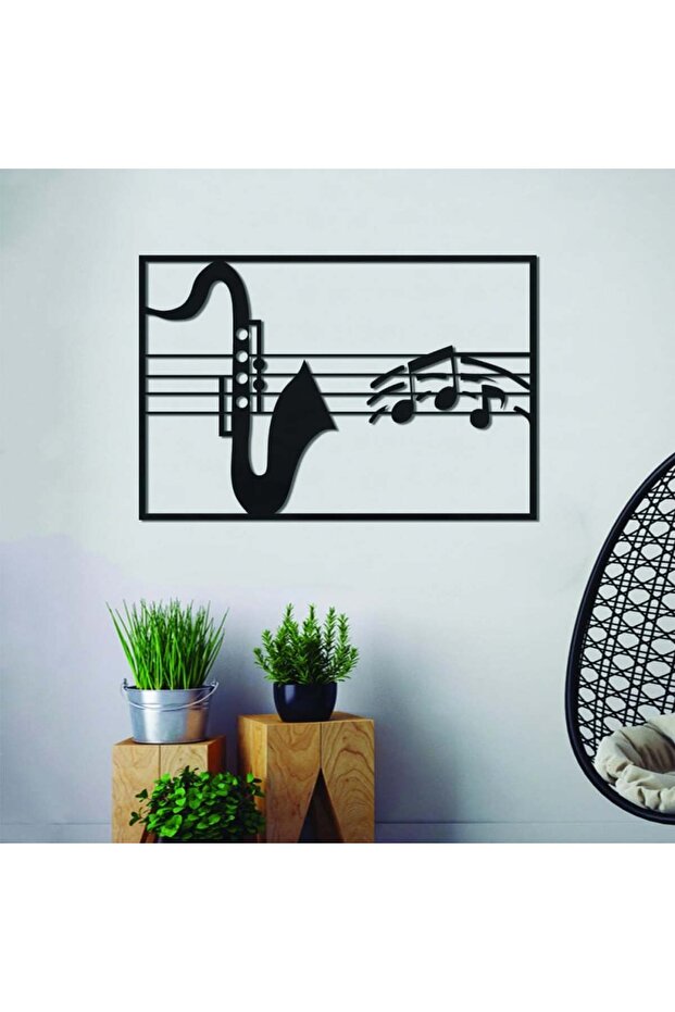 منحوتة اكريلك اسود بتصميم موسيقى