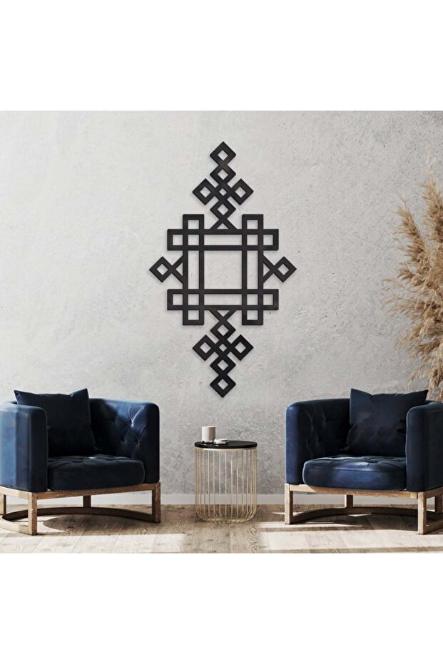 لوحة اكريلك اسود بنقشة زخرفة إسلامية - 1