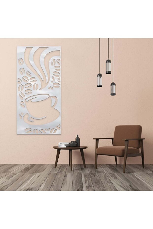 Silver acrylic panel with coffee pattern - 1