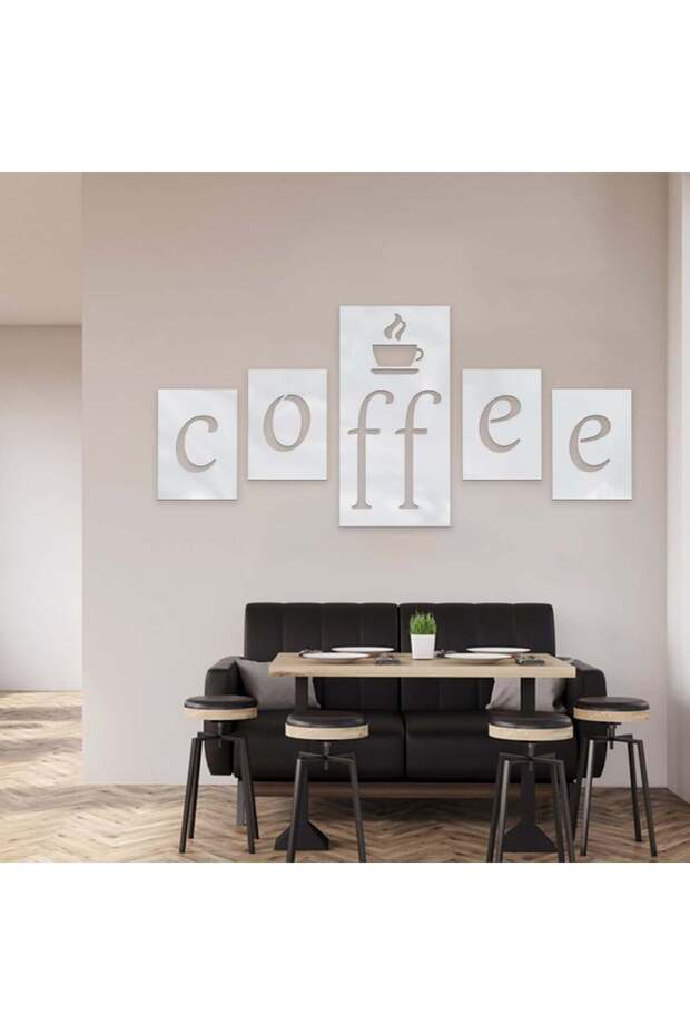 Silver acrylic panel with coffee pattern - 1