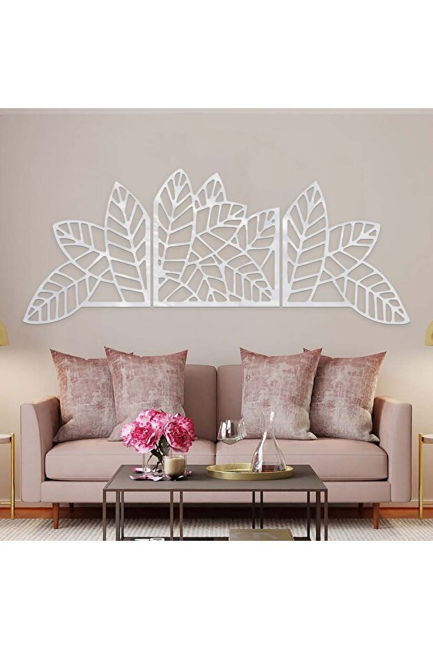 Silver acrylic panel with leaf pattern - 1