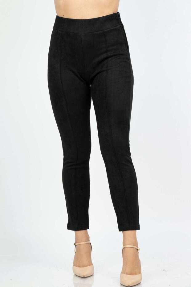 بنطلون نسائي طويل سادة بقصّة Slim Fit