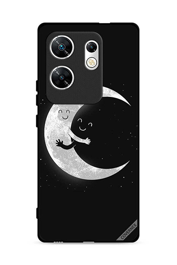 غطاء حماية لهاتف Infinix Zero 30 4G بتصميم عناق القمر والسماء المظلمة
