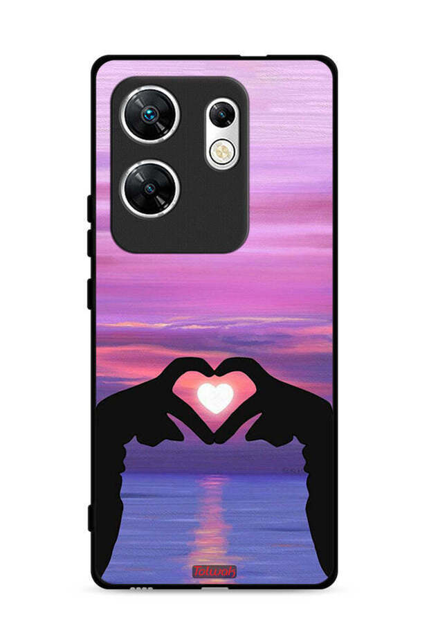 غطاء حماية لهاتف Infinix Zero 30 4G بتصميم قلب وقمر
