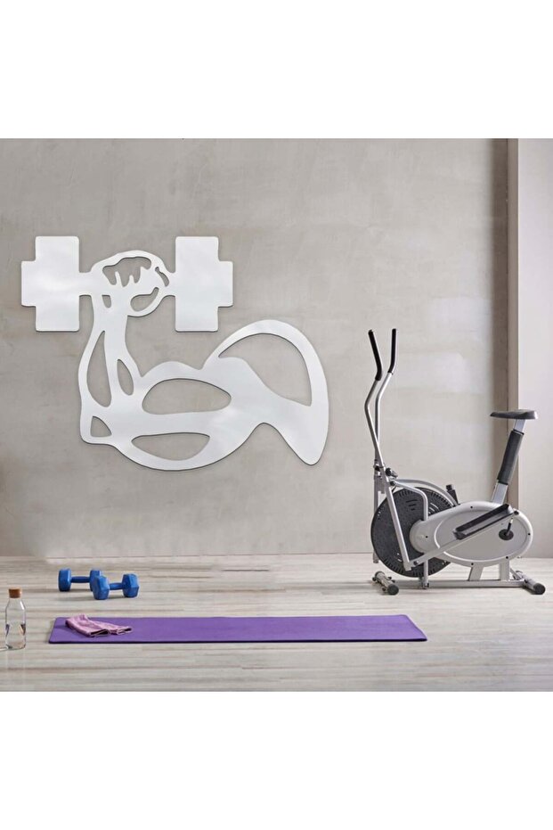 Silver acrylic panel with a weightlifting pattern - 1