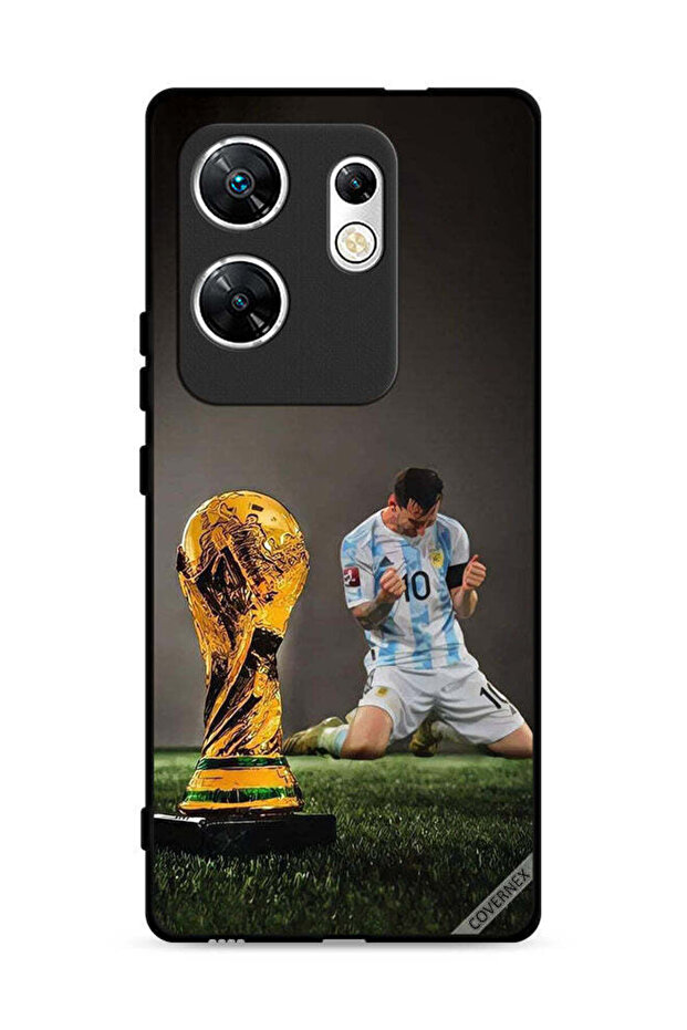 غطاء حماية لهاتف Infinix Zero 30 4G بطبعة ليو ميسي وكأس الفيفا