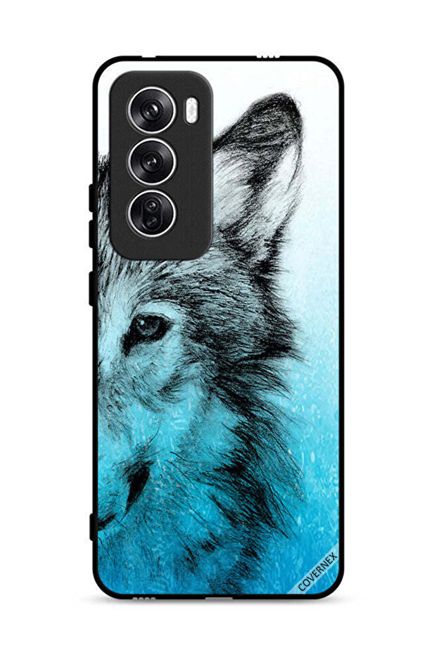 غطاء حماية Oppo Reno12 5G بتصميم نصف وجه ذئب