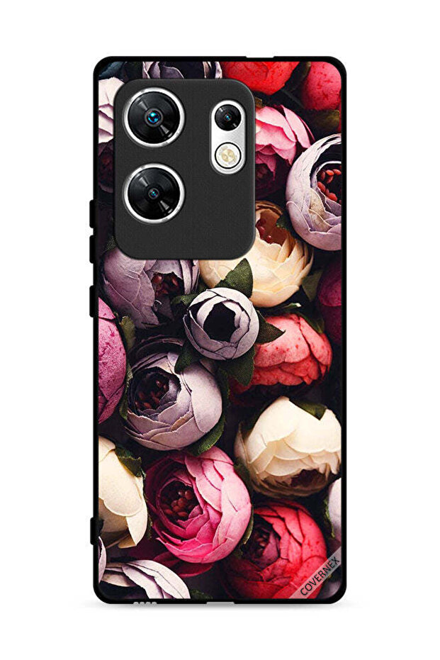 غطاء حماية لهاتف Infinix Zero 30 4G بلون وردي داكن مخروطي