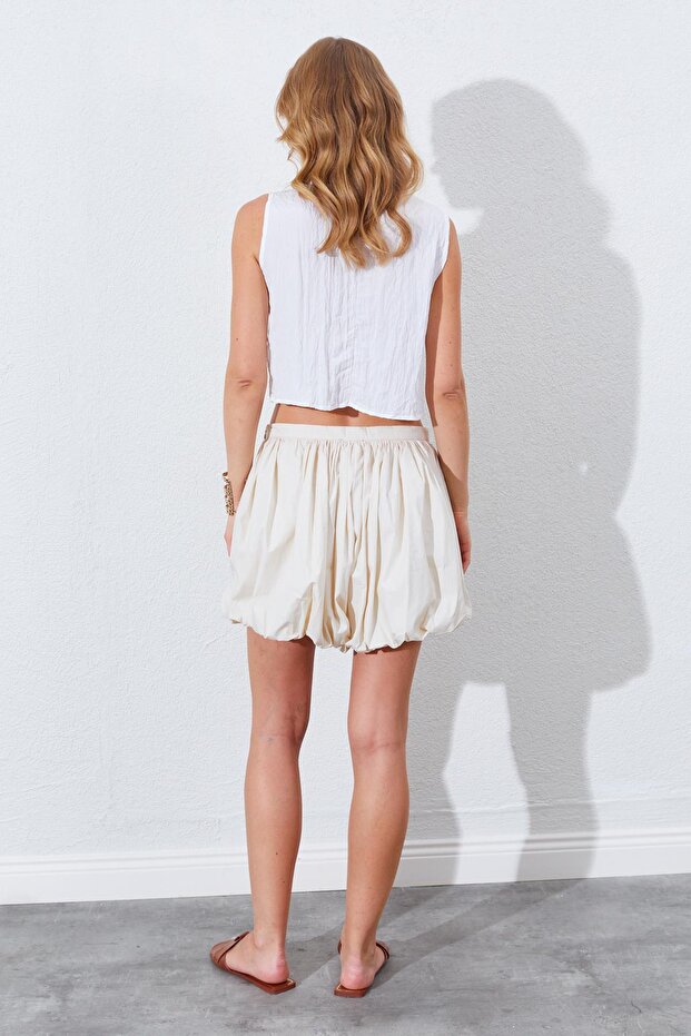 Kadın Taş Balon Şort Etek - 7