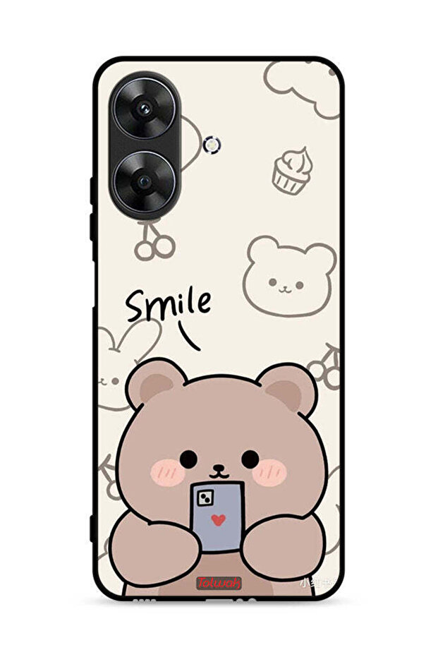 غطاء حماية لهاتف Realme Note 60 4G برسومات الدب المبتسم