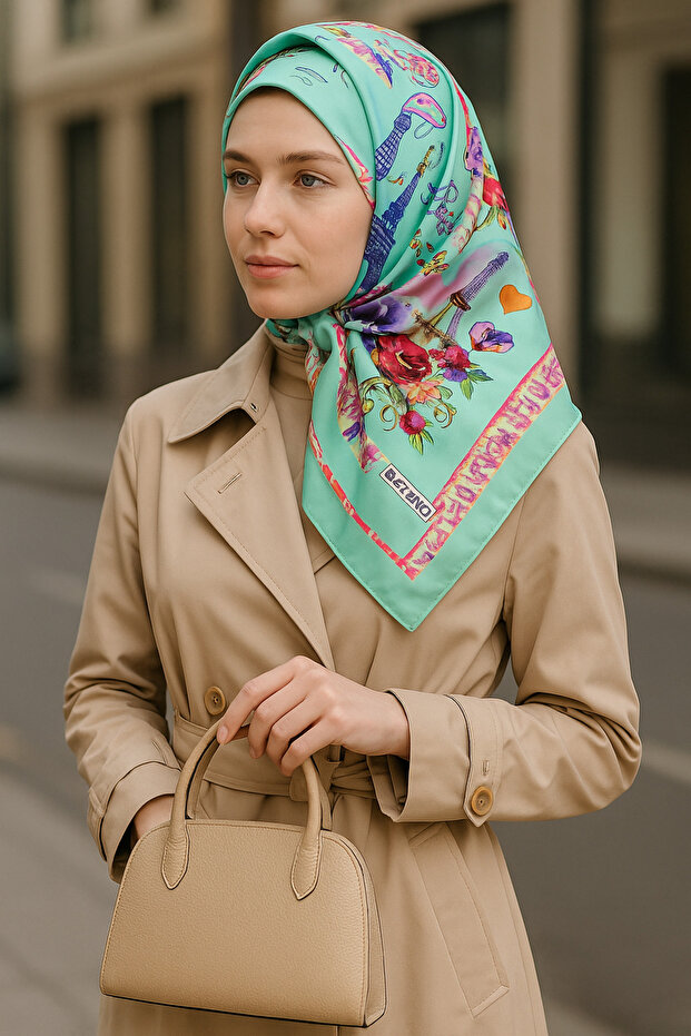 وشاح تيفيل حريري 100%
