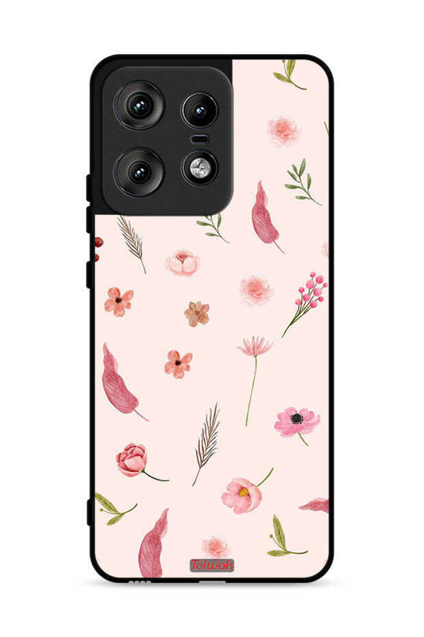 Motorola Edge 50 Pro 5G Protective Case Cover Leaves And Roses Pattern