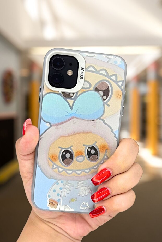 Apple iPhone 12 - 12 Pro Compatible Case Labubu Patterned Silicone Case