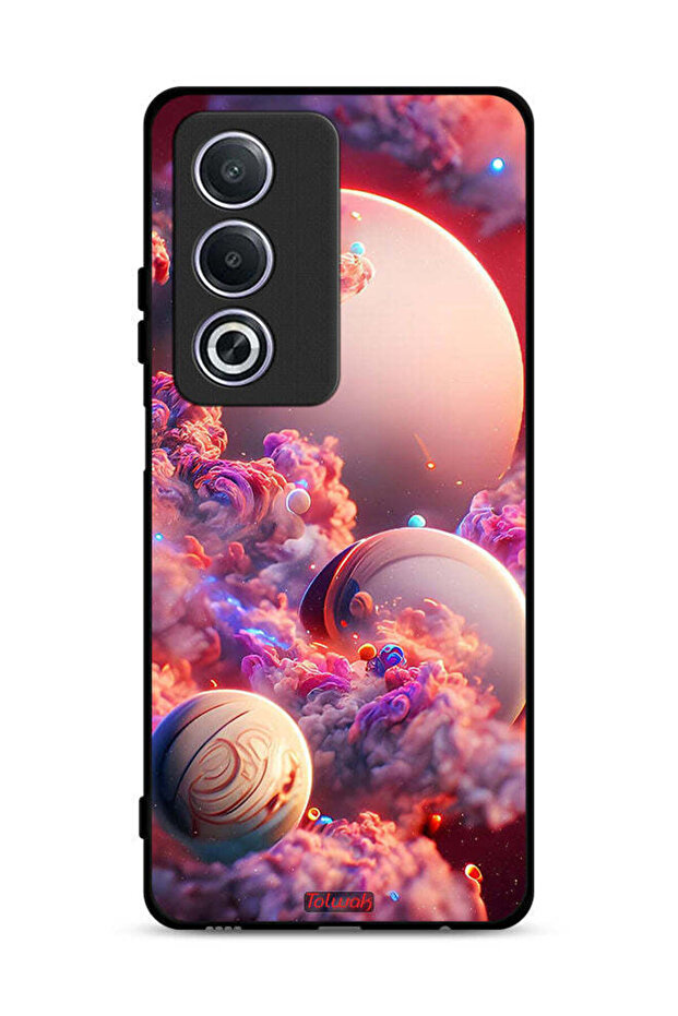 غطاء حماية لهاتف Oppo A3 Pro 5G بطبعة غيوم وفن تجريدي