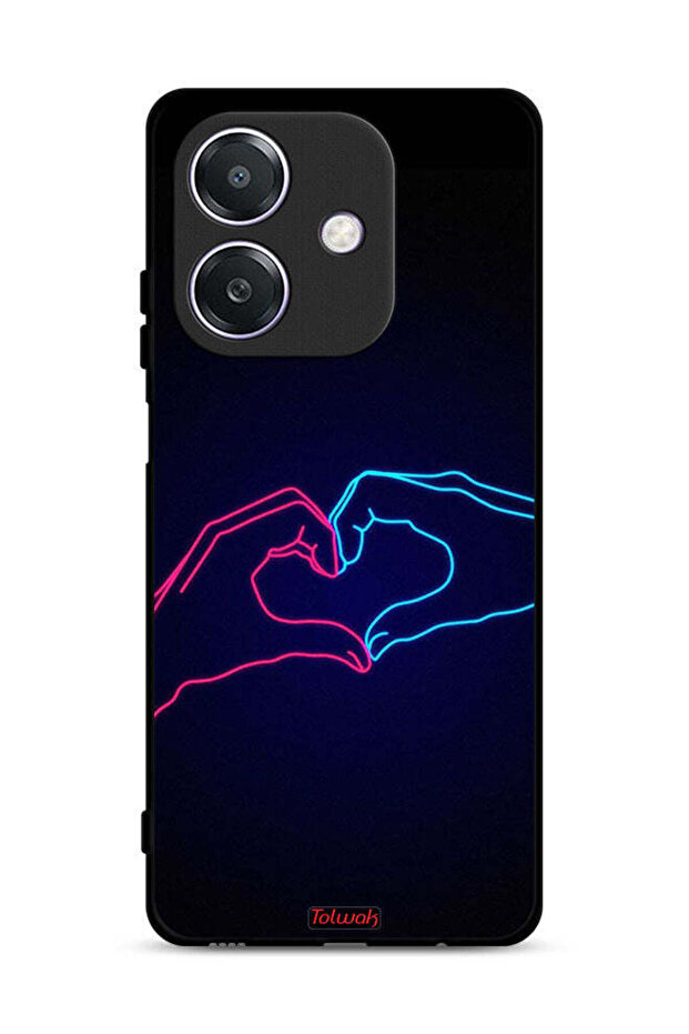 غطاء حماية لهاتف Oppo A3 5G بتصميم يد تلامس القلب